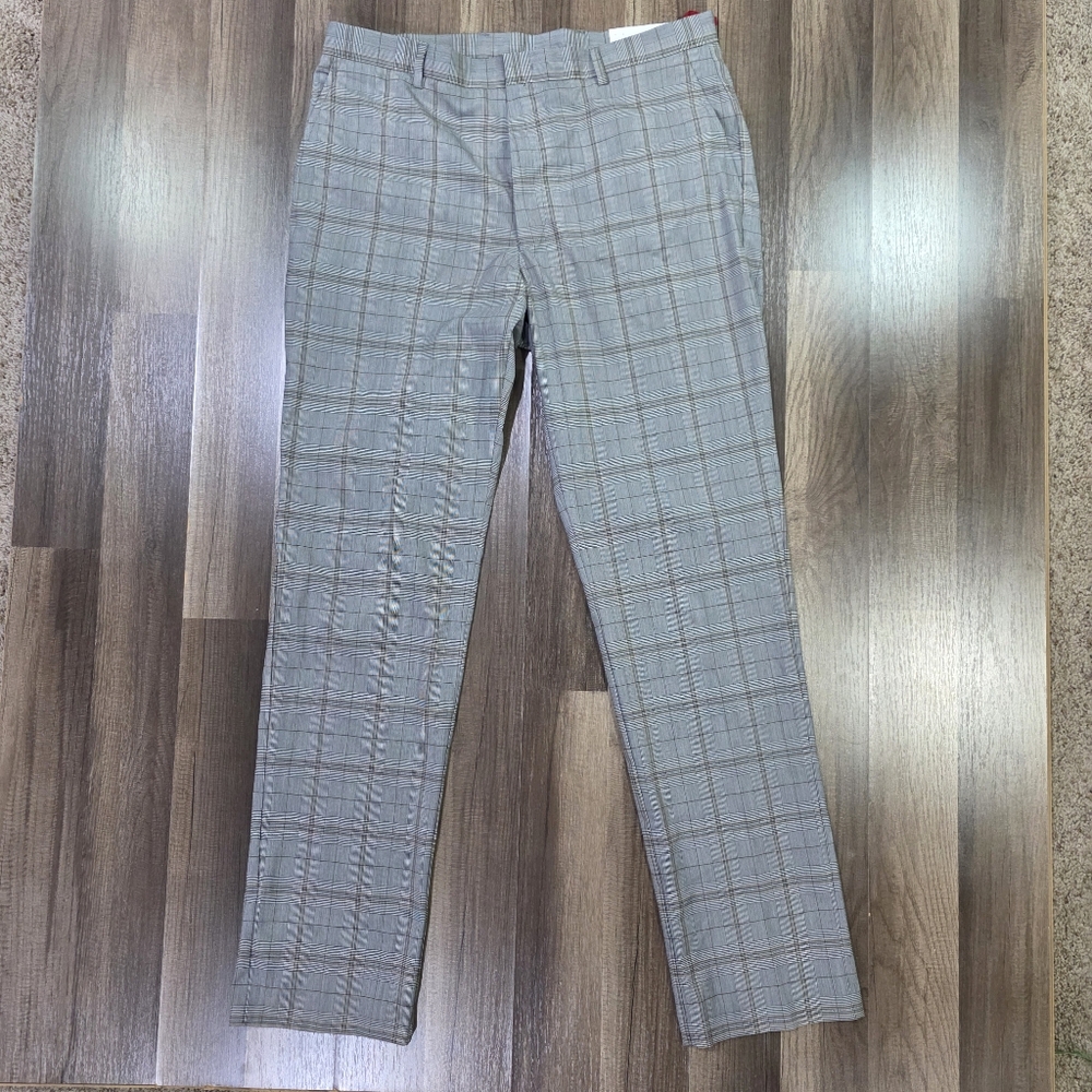NWT Tommy Hilfiger THflex Modern Fit Glen Plaid Dress Pants Preppy Ivy League.36